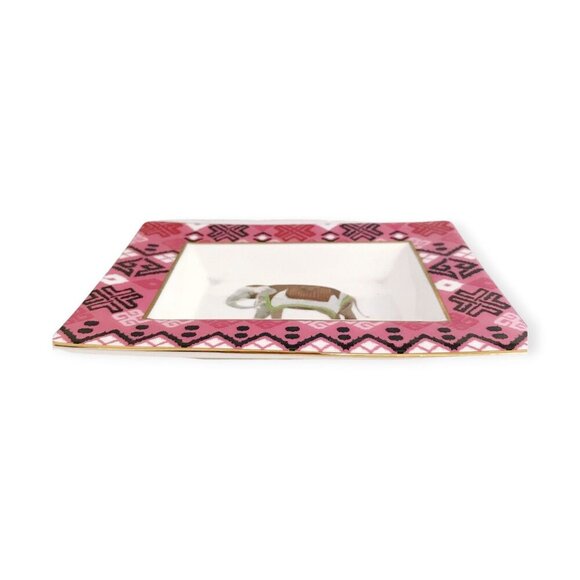 C. Wonder Elephant Ceramic Plate, Pink Multi - Picture 2 of 6